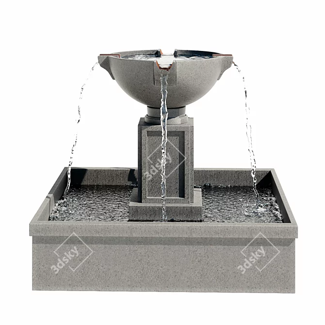 Rittenhouse Garden Water Fountain - Elegant Outdoor Decor 3D model image 2