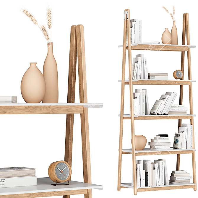 Modern Scandinavian Style Shelving Unit 3D model image 2