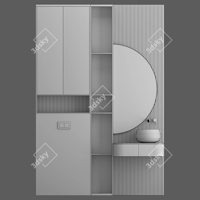 Bathroom Essentials Set with Lighting 3D model image 2