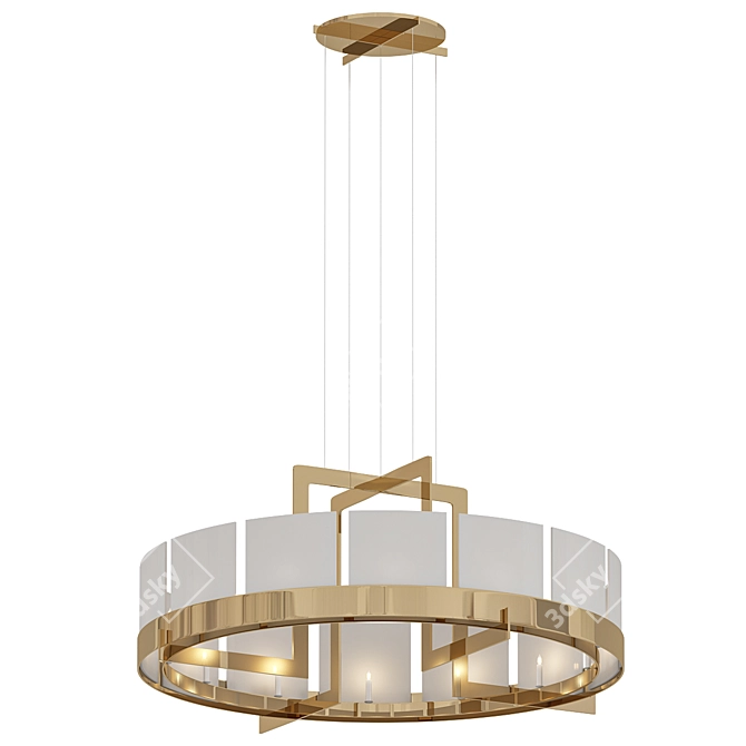 Glowing Halo Pendant Chandelier 3D model image 1