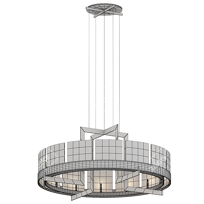 Glowing Halo Pendant Chandelier 3D model image 2