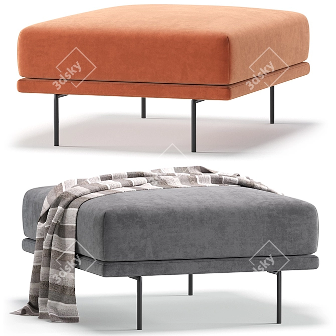 Velvet Pouffe Misl 4-Color Version 3D model image 2