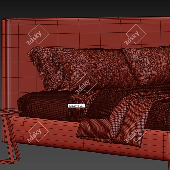 Sleek Modern Bedroom Furniture Set 3D model image 3