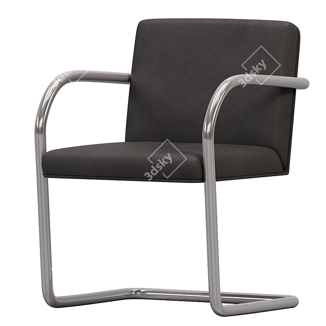 Modern Tubular Brno Chair Model 3D model image 2