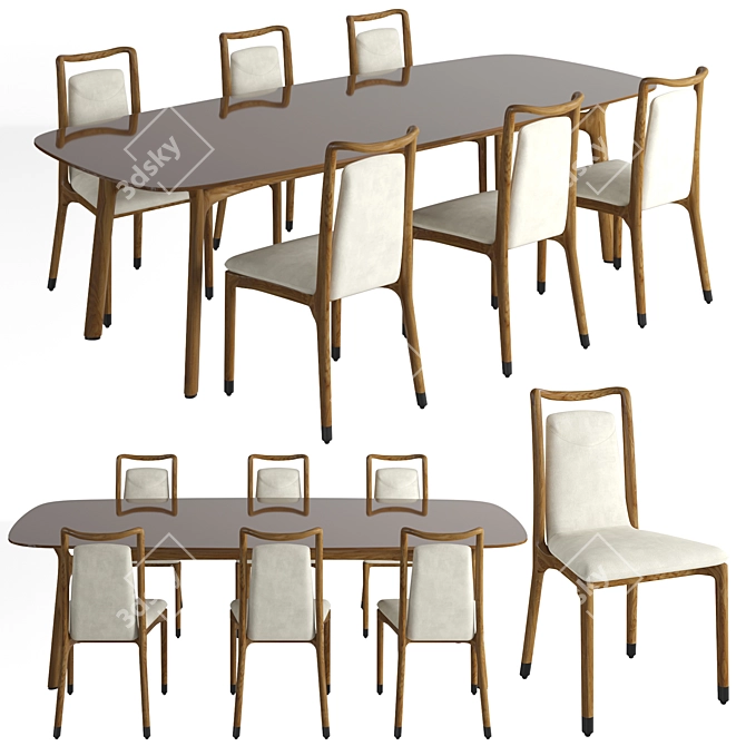 Modern Giorgetti Ibla Set 3D model image 1