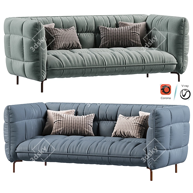 Modern Husk Sofa in 3D 3D model image 1
