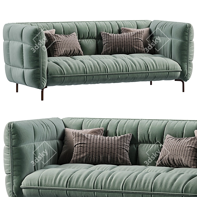 Modern Husk Sofa in 3D 3D model image 2