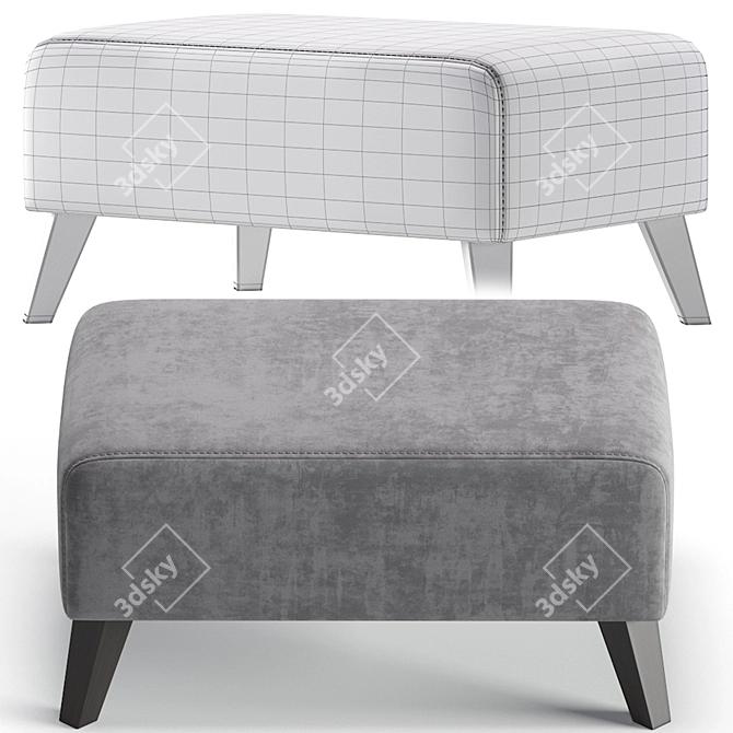 Elegant Newbury Pouffe, 4 Colors 3D model image 6
