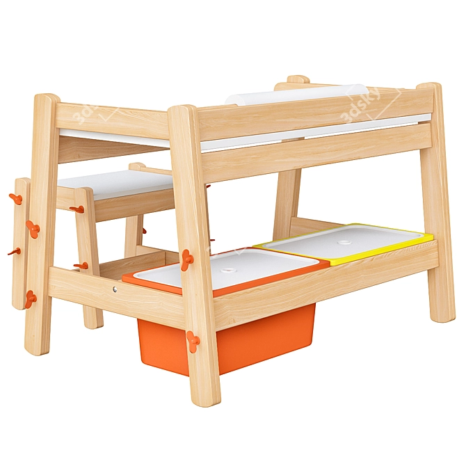 Adjustable Children's Writing Desk 3D model image 5