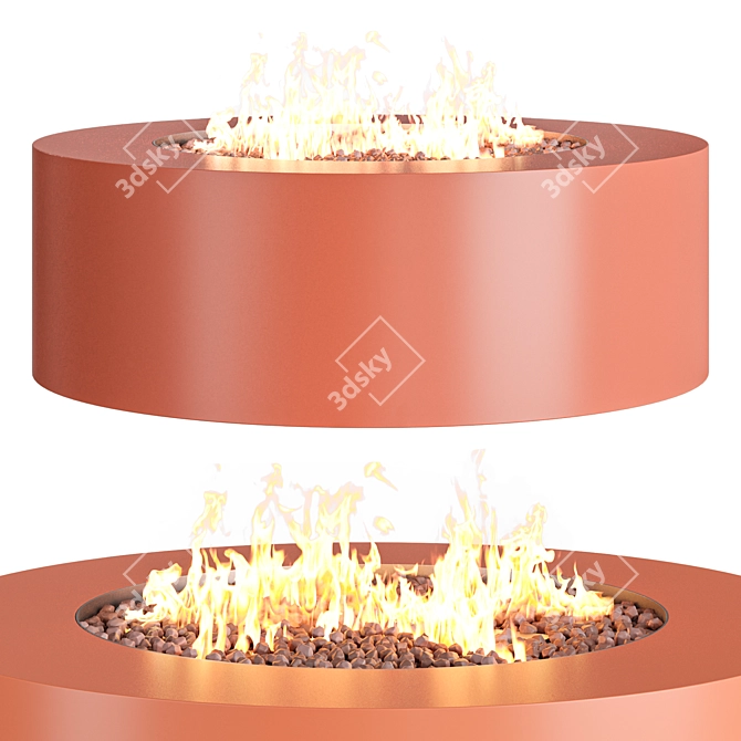 Galio Star Black Outdoor Fireplace 3D model image 2
