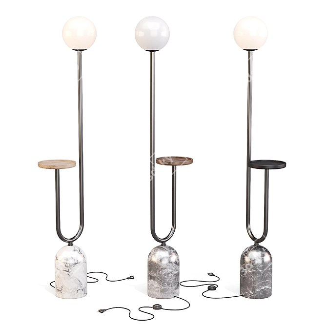 Marble Base LED Floor Lamp 3D model image 7