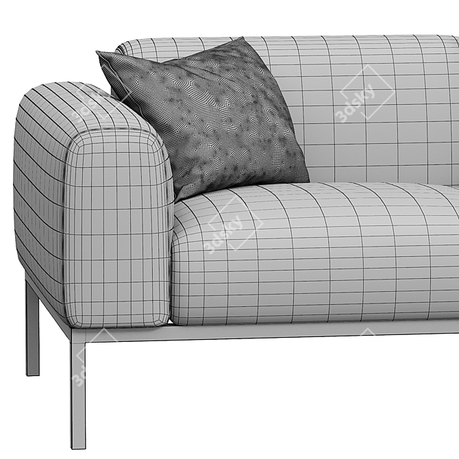 Elegant 4-Seater Bon Adea Sofa 3D model image 3