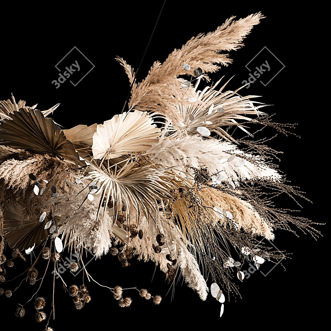 Boho Chic Hanging Dried Flower Bouquet 3D model image 2