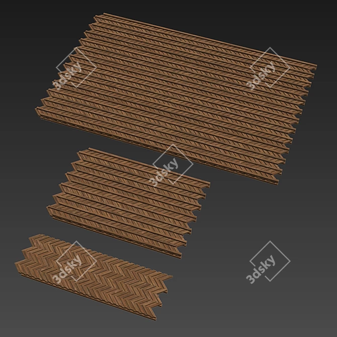 Rustic Wood Beam Decor 3D model image 6