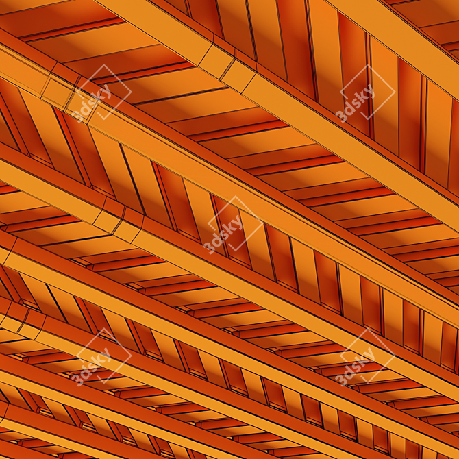 Rustic Wood Beam Decor 3D model image 7