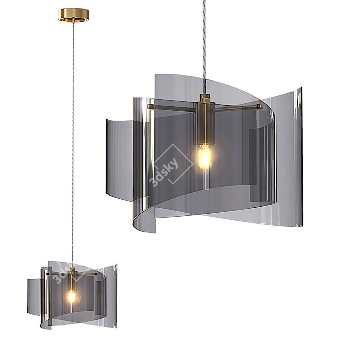 Sleek Pendant Lamp: 'Vent' 3D model image 1