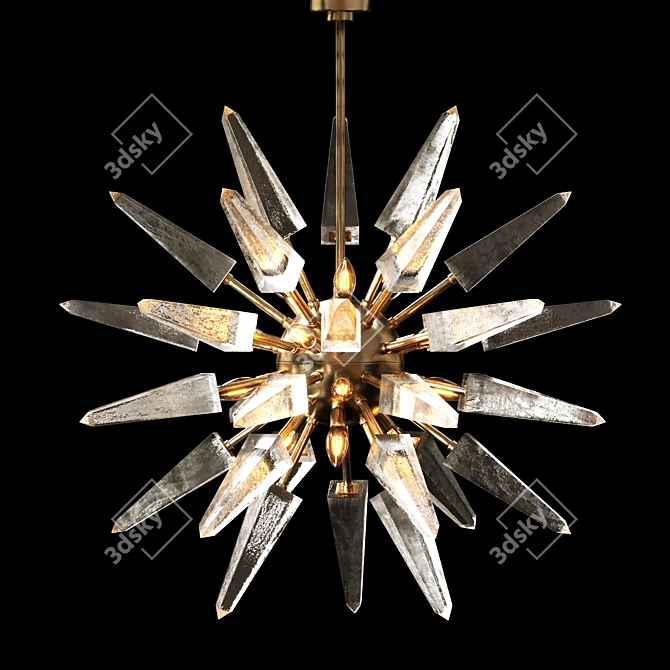Customizable Sputnik Chandelier: Rock Crystal Arms 3D model image 1