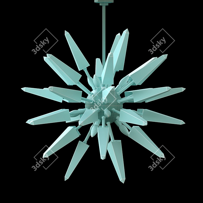 Customizable Sputnik Chandelier: Rock Crystal Arms 3D model image 2