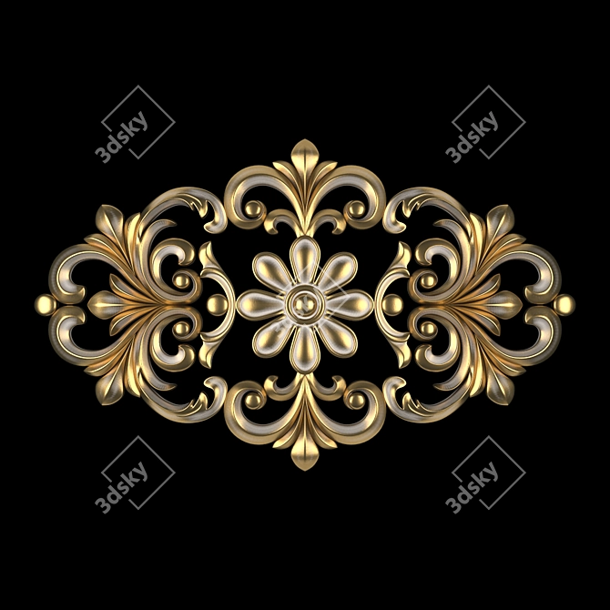 Elegant Ornament 12 Vray Model 3D model image 1