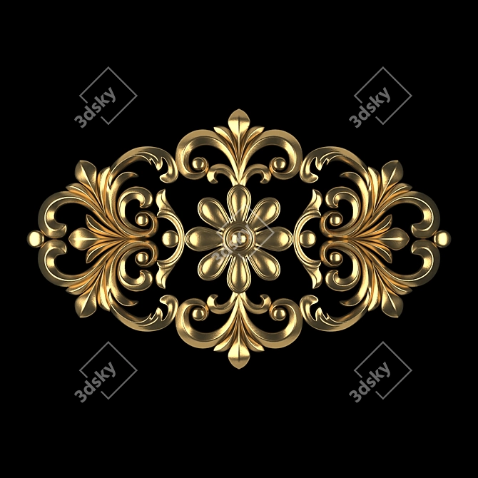 Elegant Ornament 12 Vray Model 3D model image 2