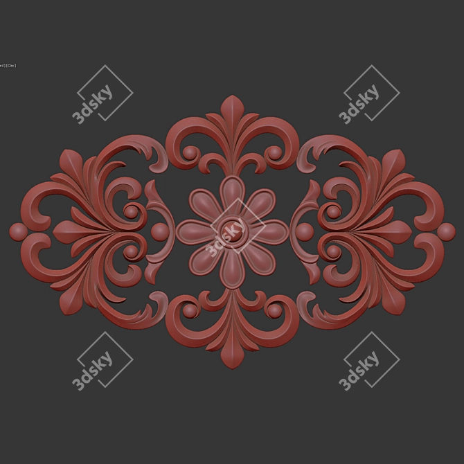 Elegant Ornament 12 Vray Model 3D model image 7