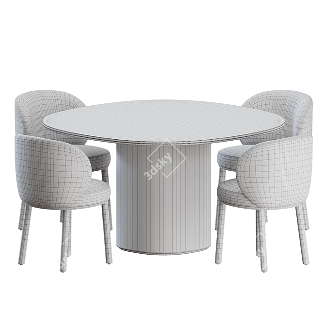 Ovata Dining Set with 4 Chairs 3D model image 3