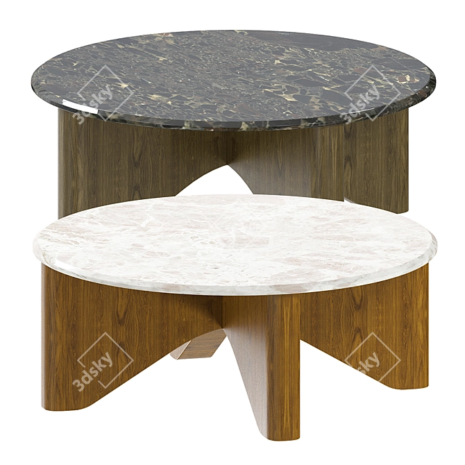 Modern Round Coffee Table Stylish 3D model image 1