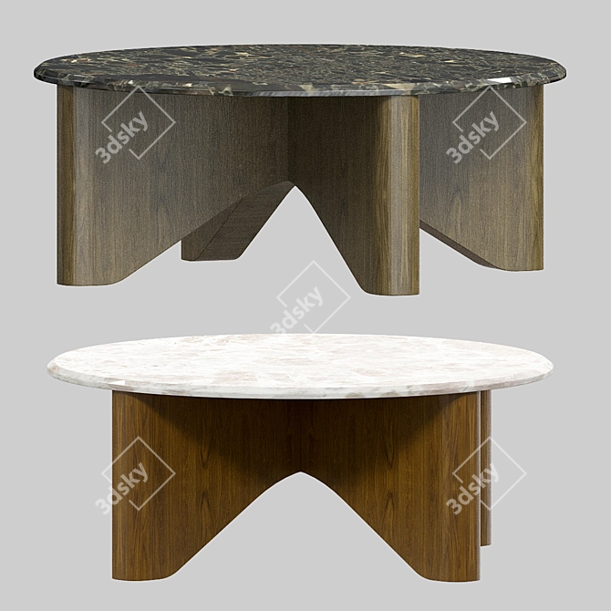 Modern Round Coffee Table Stylish 3D model image 2