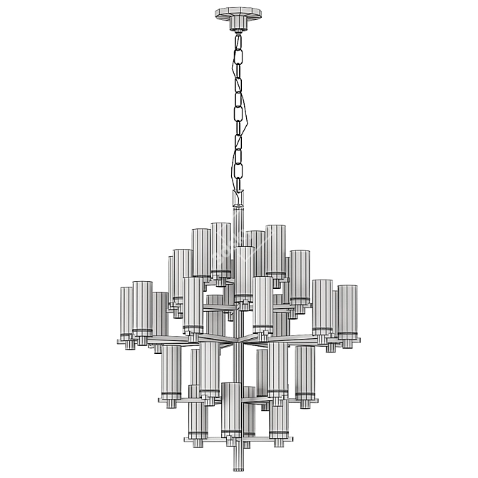 Elegant Sonnet Chandelier Beauty 3D model image 2