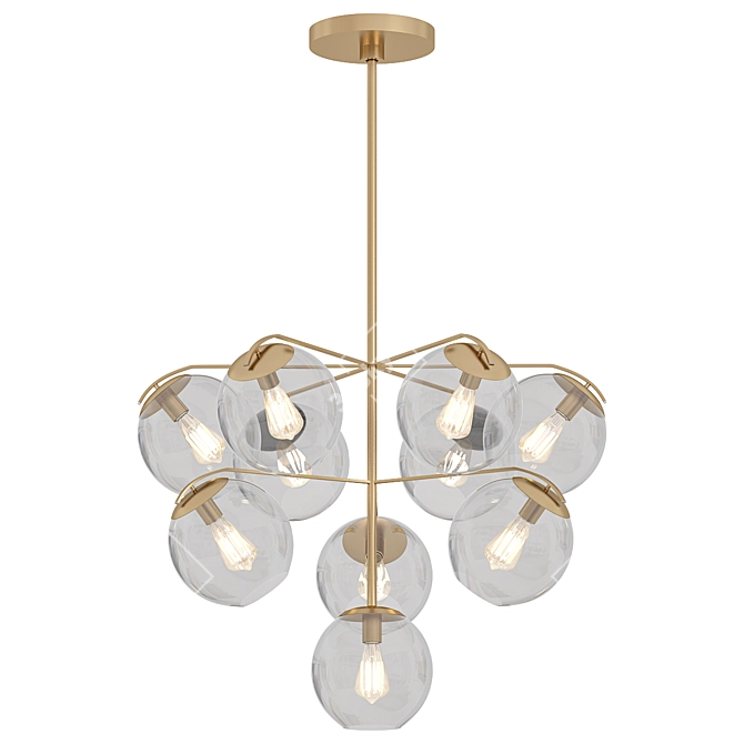 Satin Brass Chandelier VRay Render 3D model image 1