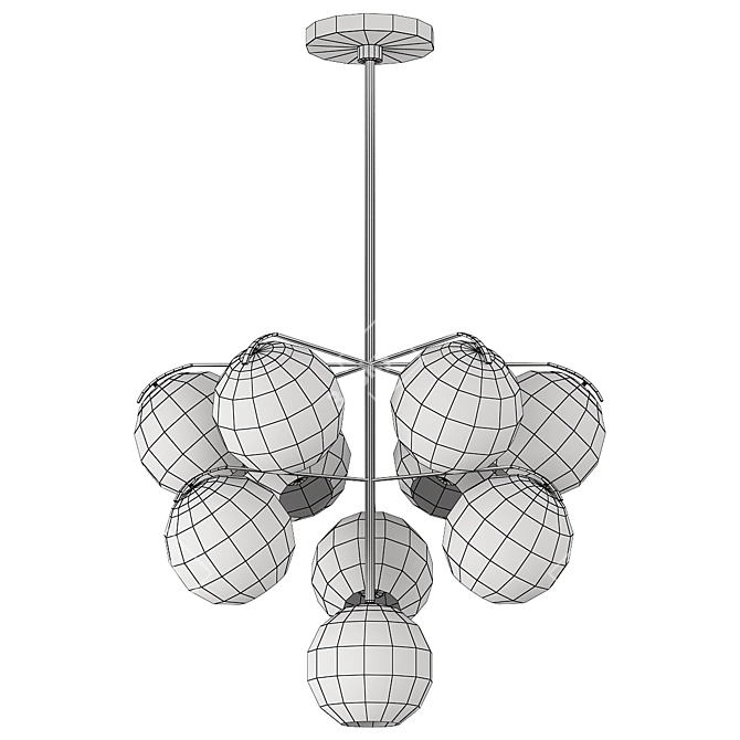 Satin Brass Chandelier VRay Render 3D model image 2