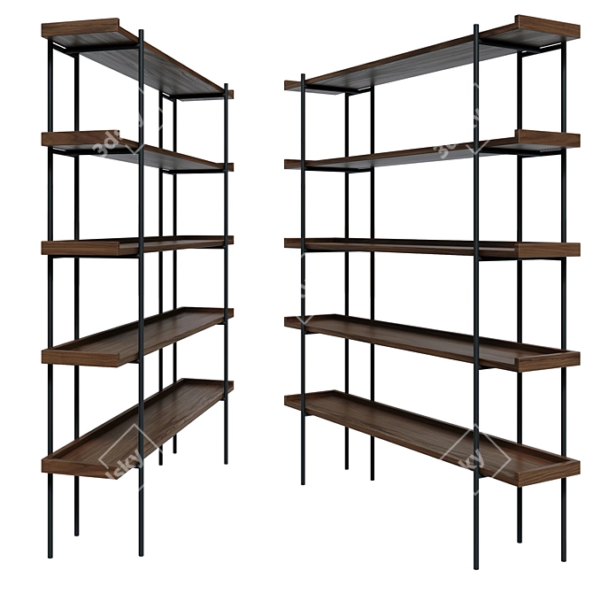  Adjustable Steel Shelving Unit 3D model image 1