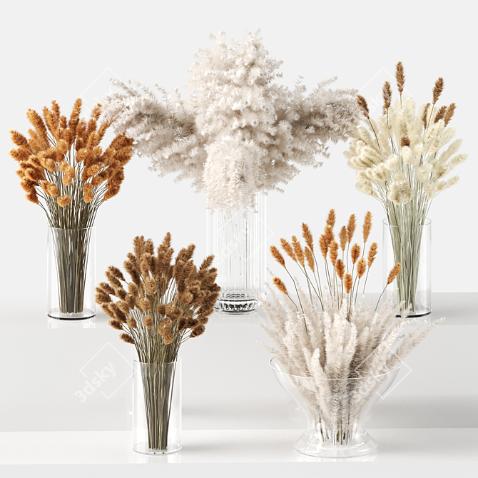 Boho Chic Pampas Grass Decor 3D model image 1