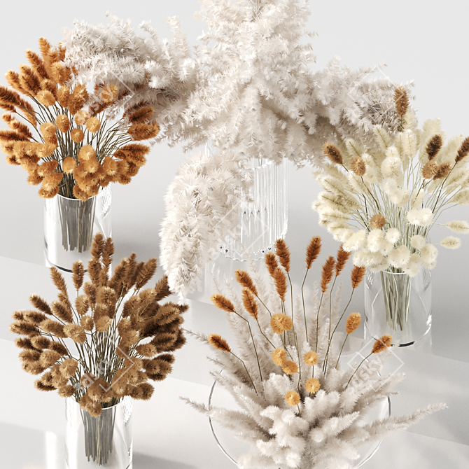 Boho Chic Pampas Grass Decor 3D model image 2