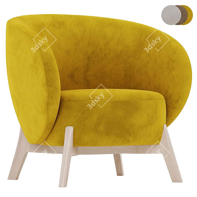 Contemporary Armchair Tilar Collection 3D model image 1