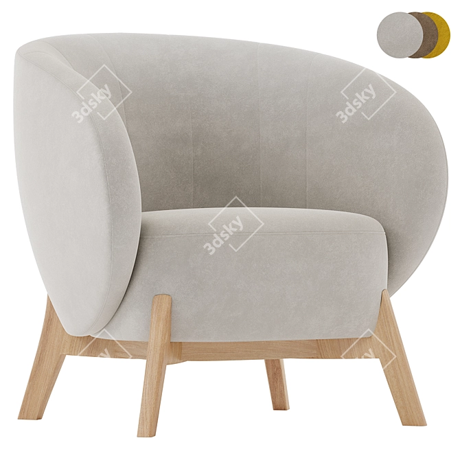 Contemporary Armchair Tilar Collection 3D model image 3