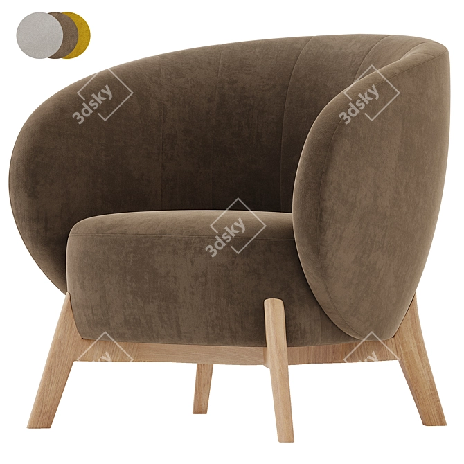 Contemporary Armchair Tilar Collection 3D model image 4