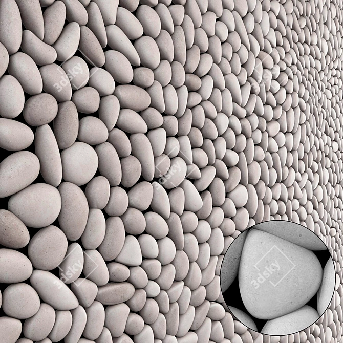 Smooth Pebble Decor Panel 3D 3D model image 1