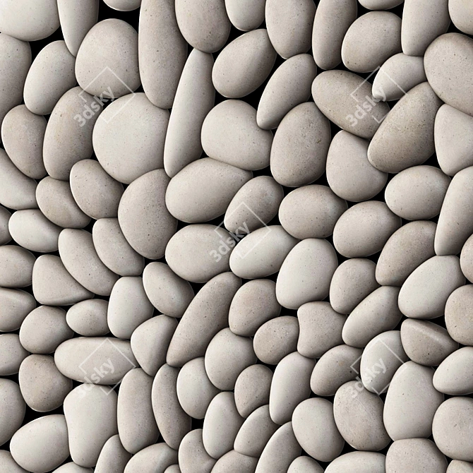 Smooth Pebble Decor Panel 3D 3D model image 2