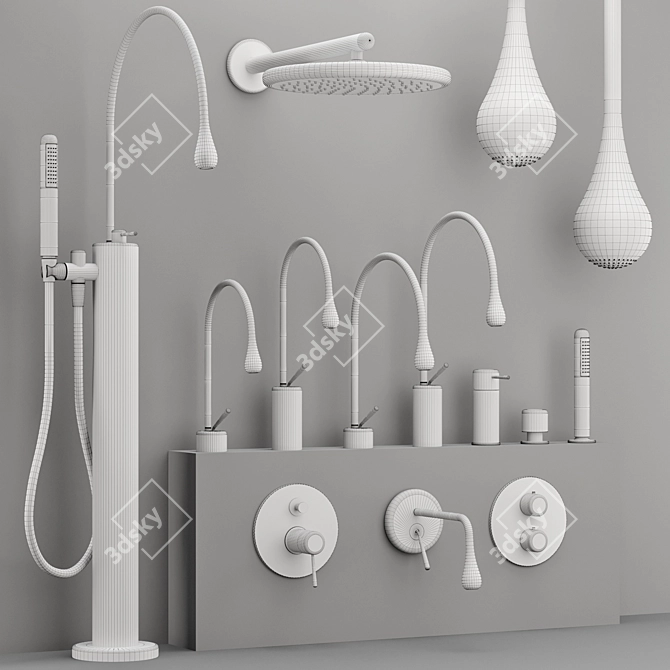 Modern Gessi GOCCIA Faucet Collection 3D model image 6