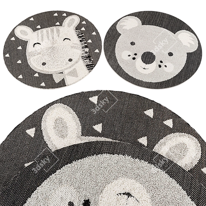 Round Kids Rugs Collection 3D model image 3