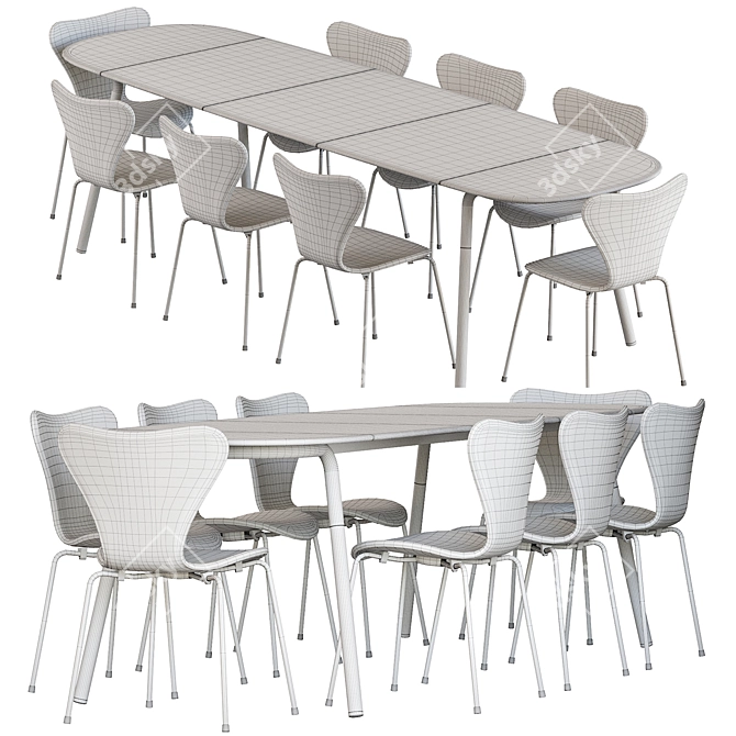 Sleek Minus Manutti Table Set 3D model image 6