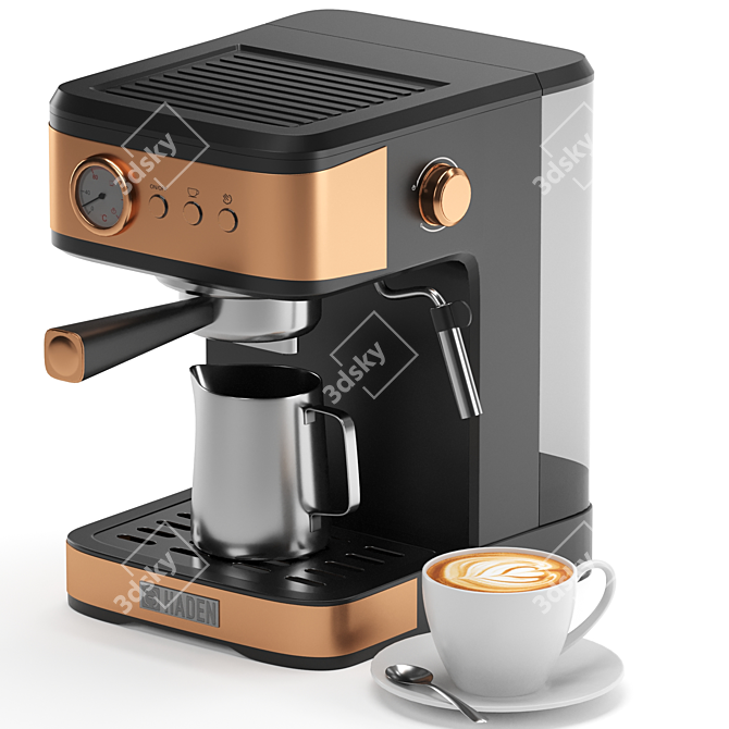 Stylish Espresso Maker, 3-in-1 3D model image 2