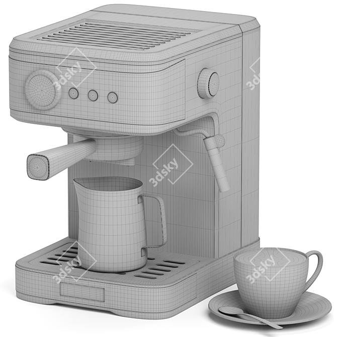 Stylish Espresso Maker, 3-in-1 3D model image 19