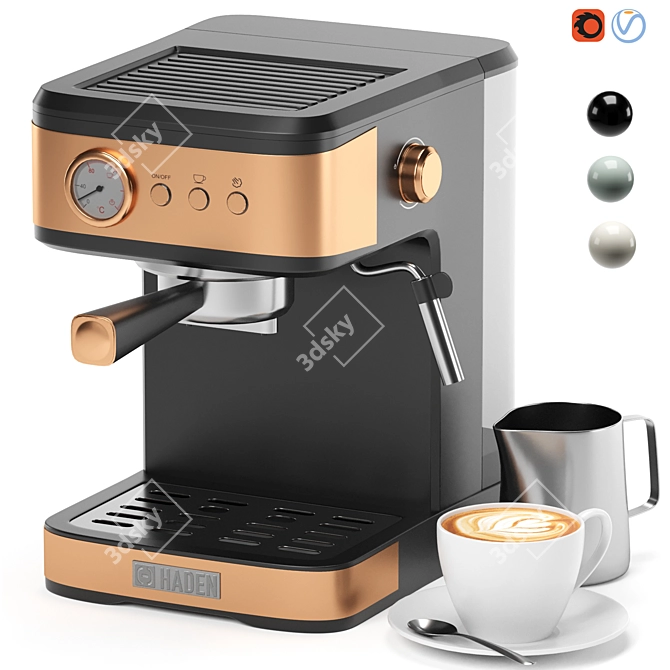 Stylish Espresso Maker, 3-in-1 3D model image 20