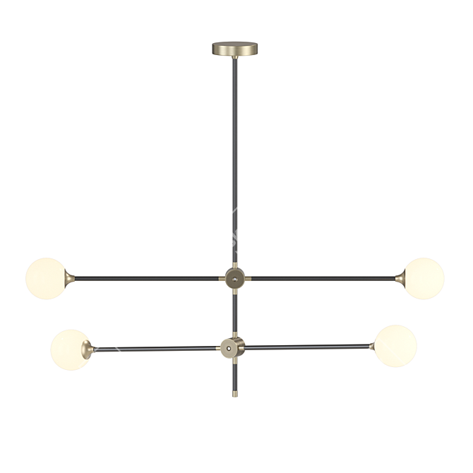 Vector Lite 4 Glass Ball Chandelier 3D model image 2