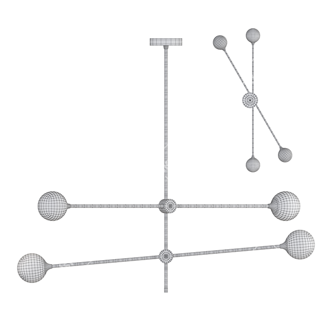 Vector Lite 4 Glass Ball Chandelier 3D model image 3