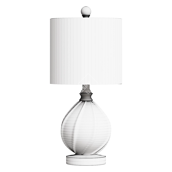 Mercury Silver Glass LED Lamp 3D model image 2