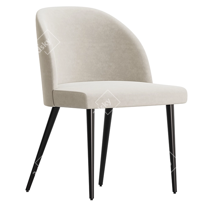 Boucle Dining Chair in Camill 3D model image 1