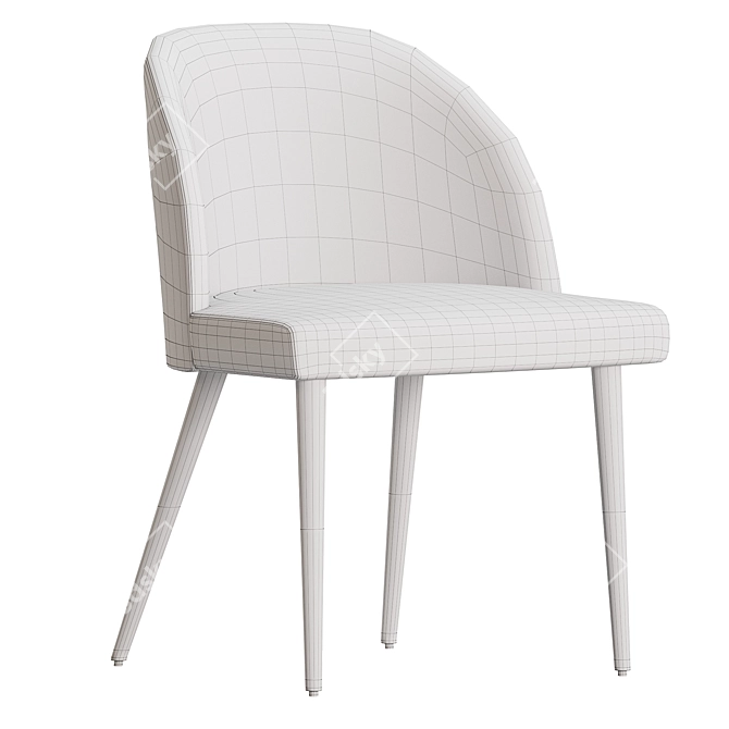 Boucle Dining Chair in Camill 3D model image 4